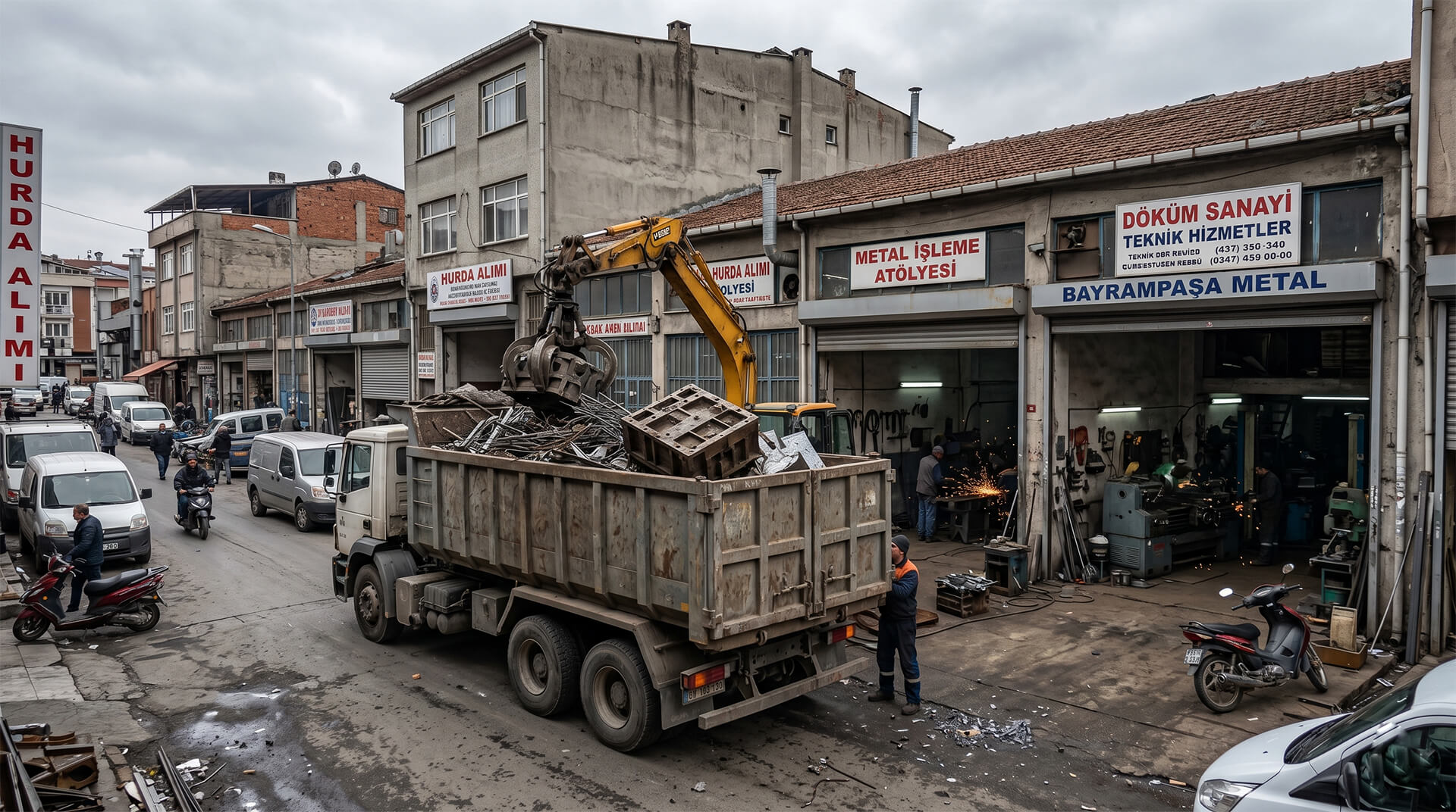 Bayrampaşa hurdacı firması Terazidere atölyeleri sanayi bölgesi imalat artığı ve makine hurdası alım aracı