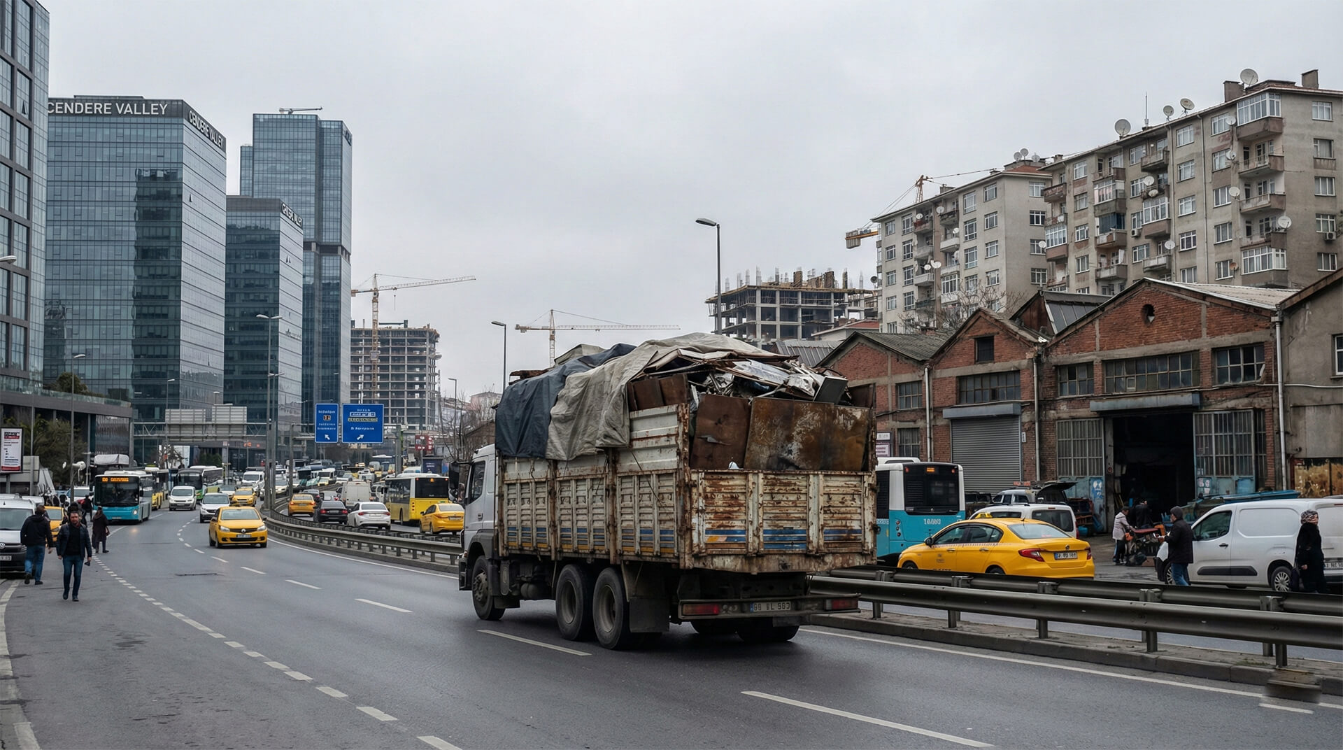 Kağıthane hurdacı firması Cendere Vadisi şantiye ve Çağlayan sanayi hurda alım aracı