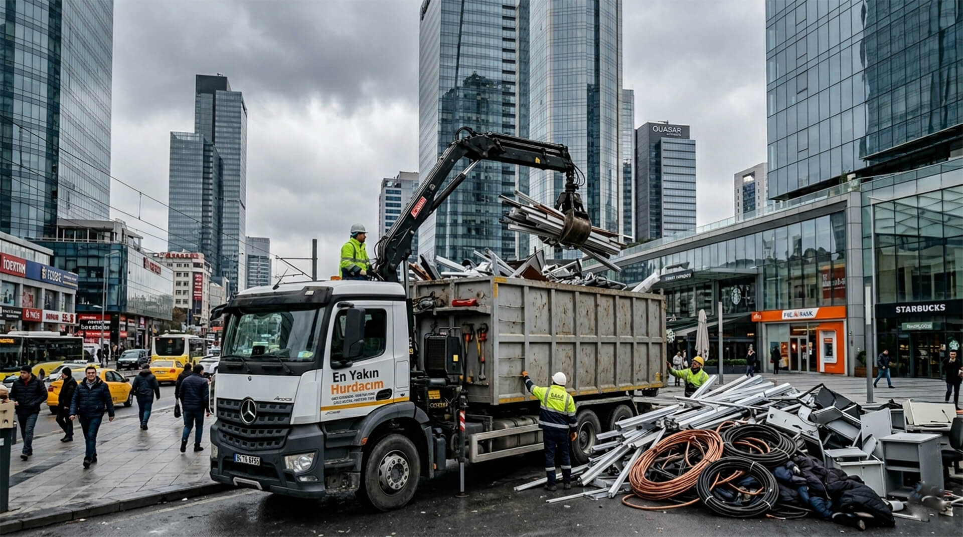 Şişli hurdacı firması Mecidiyeköy ve Esentepe plaza bölgesi kurumsal ofis sökümü kablo ve elektronik hurda alım aracı