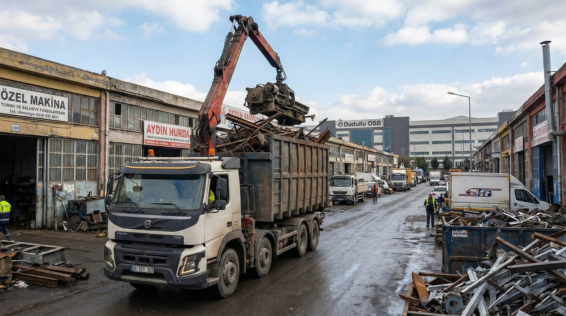 Ümraniye hurdacı firması İMES ve Dudullu OSB sanayi bölgesi tonajlı hurda alım aracı
